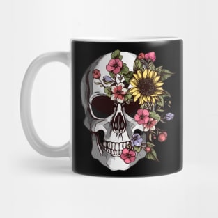 floral skull, cool skull, skull mask face Mug